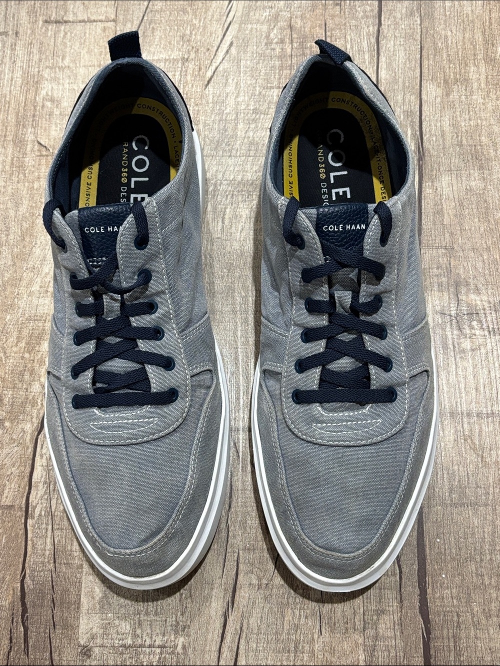 Cole Haan Gray Canvas Sneakers with Black Laces Size 14 W
